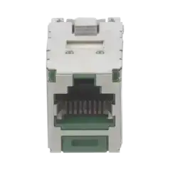 Conector Jack RJ45 Blindado Estilo TG Mini Com Categoría 6A de 8 posiciones y 8 cables Color Verde