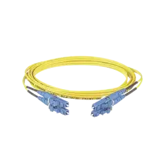 Jumper de Fibra Optica Monomodo 9 125 OS2 LC LC Duplex OFNR (Riser) Color Amarillo 12 Metros