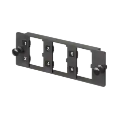 Placa Modular FAP de 6 Puertos Mini Com Acepta Módulos de Fibra Óptica Cobre o Audio y Video Color Negro