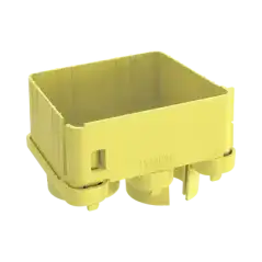 Tapa con 2 Salidas a Tubo de 1.5in (38mm) Para uso con Canaletas 4X4 FiberRunner Color Amarillo