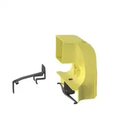 Bajada Para Canaleta FiberRunner Uso con Medidas 4x4 6X4 12X4 o 24X12 Con Reducción a 4X4 Color Amarillo
