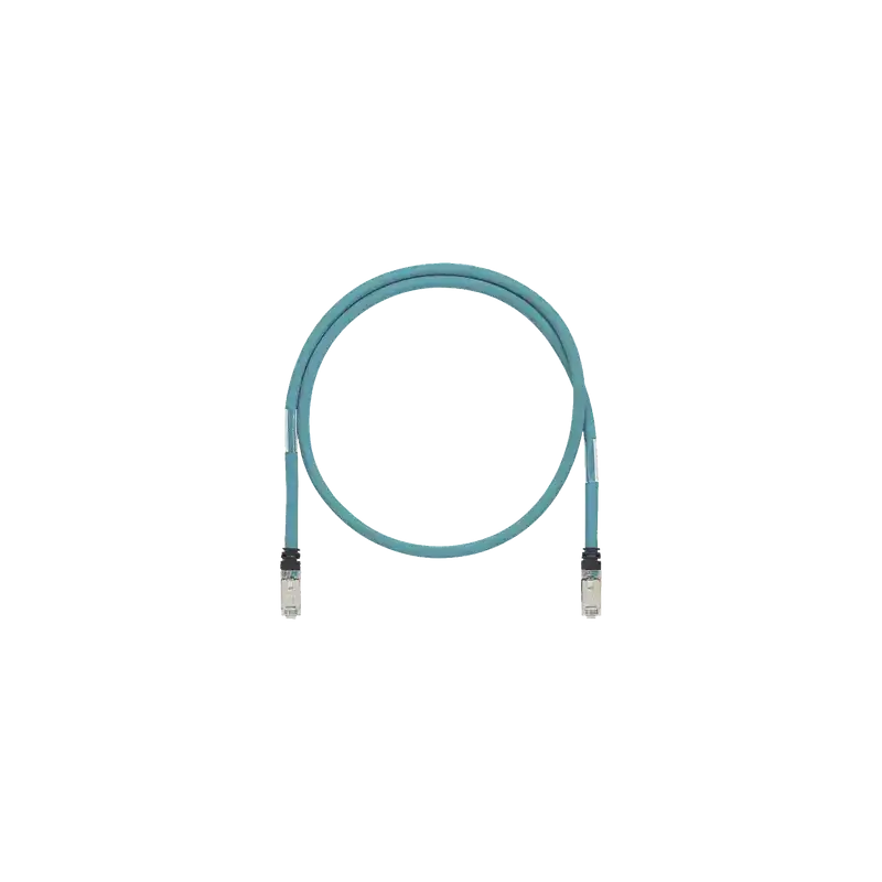 Patch Cord Cat6A de Grado Industrial 600V Blindado SF UTP Calibre 26 AWG Color Aqua 1.5m