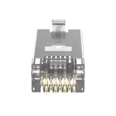 Plug RJ45 Cat5e Blindado Para Cable UTP de Calibres 24 26 AWG Chapado en Oro de 50 micras Paquete de 100 piezas