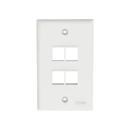 Placa de Pared Vertical Salida Para 4 Puertos Keystone Color Blanco