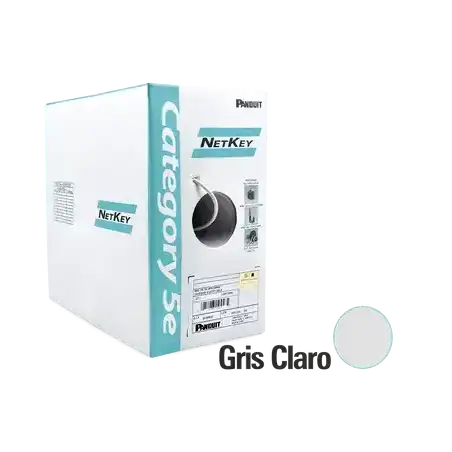 Bobina de Cable UTP 305 m. de Cobre NetKey Gris Claro Categoría 5e (24 AWG) Riser (CMR) de 4 pares