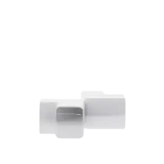 Conexión en ángulo recto L para uso con canaleta LD10 material ABS Color Blanco