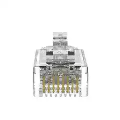 Plug RJ45 Cat6 6A Para Cable UTP de Calibre 28 AWG Chapado en Oro de 50 micras Paquete de 100 piezas