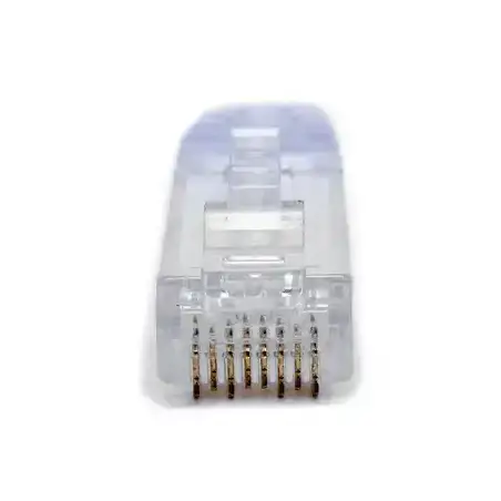 Plug RJ45 Cat6 Para Cable UTP de Calibre 23 24 AWG Chapado en Oro de 50 micras Paquete de 100 piezas