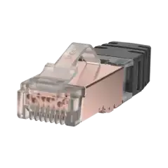 Plug RJ45 Cat6A Blindado Para Cable Calibre 23 24 AWG Chapado en Oro de 50 micras Paquete de 100 piezas