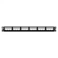 Panel de Parcheo Modular Mini Com (Sin Conectores) Ultimate ID Plano Sin Blindaje Con Etiqueta y Cubierta de 24 puer
