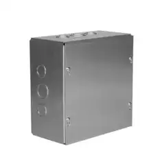 Caja Extra Grande 12x12x 4  Profundidad 4 Entradas Laterales   Finales 2 Entradas de 1 2  3 4 2 Entradas de  3 4   1