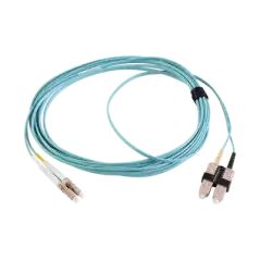 Jumper de Fibra Óptica Multimodo 50 125 XGLO OM3 LC SC Duplex OFNR Color Aqua 3 Metros