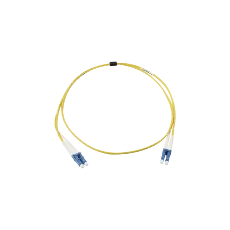 Jumper de Fibra Óptica Monomodo (OS2) XGLO Riser LC UPC LC UPC Duplex OFNR Color Amarillo 1 Metro