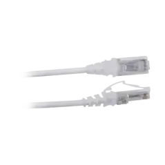 Patch Cord MC6 Modular Cat6 UTP CM LS0H 7ft Color Blanco Diámetro Reducido (28AWG)