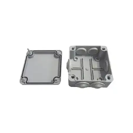 Caja tipo estanca IP55 con 6 entradas tapa y tornillo de vuelta de 1 4 100 X 100 X 50 mm color gris