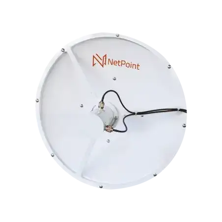 Antena blindada de alto rendimiento de 2 ft 3.3-3.9 GHz Ganancia 26 dBi Conectores N-hembra.