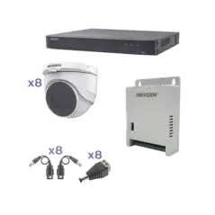 Kit TURBOHD 1080p   DVR 8 Canales   8 Cámaras Turret (exterior 2.8 mm)   Conectores   Transceptores   Fuente de Pode