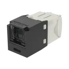 Conector Jack RJ45 Estilo TG con Ventana Mini Com Categoría 6 de 8 posiciones y 8 cables Color Negro|PANDUIT|Cables y Conectores|Tecnolobit Shop