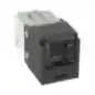 Conector Jack RJ45 Estilo TG con Ventana Mini Com Categoría 6 de 8 posiciones y 8 cables Color Negro Conector Jack RJ45 Estilo TG con Ventana Mini Com Categoría 6 de 8 posiciones y 8 cables Color Negro