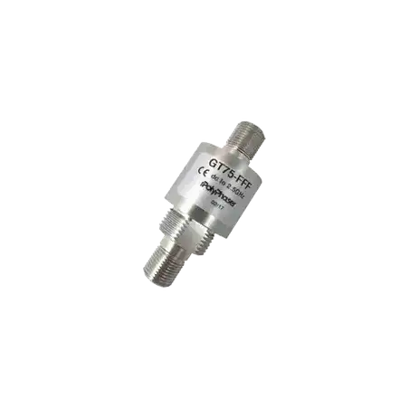 Protector Coaxial de DC a 2.5 GHz a 75 Ohms con Conectores F Hembra en Ambos Lados