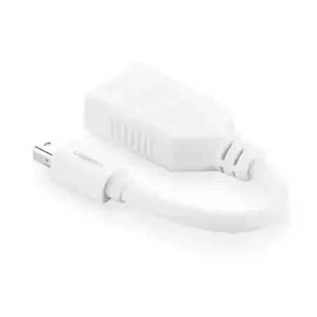 Cable Mini DP Macho a DP Hembra   Thunderbolt 2   Version DP 1.2   Soporta 4K 2K   Cable de 15cm   Color Blanco.