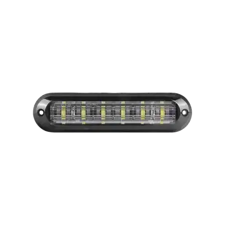 Luz Auxiliar Ultra Brillante  IP67 de 6 LEDs Color Ambar Claro con mica transparente y bisel negro
