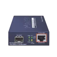 Convertidor IEEE802.3af at PoE 10 100 1000Base-T a 100 1000X SFP