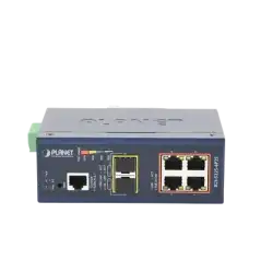 Switch Industrial Administrable Capa 2 4 Puertos PoE 802.3af at 10 100 1000T 2 Puertos SFP 100 1000X