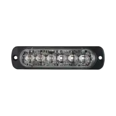 Luz Auxiliar de 12 LED Ambar Claro SAE Bisel Negro Lente Transparente