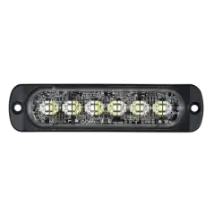Luz Auxiliar de 12 LED Rojo Azul SAE Bisel Negro Lente Transparente
