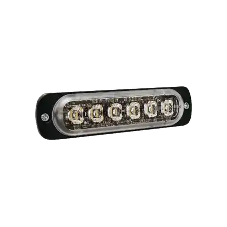 Luz Auxiliar de 6 LED Azul Bisel Negro Lente Transparente