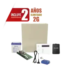 (2 Años datos ILIMITADO INCLUIDO)  Kit Vista48LA con comunicador MINI012G Teclado Gabinete Bateria y Transformador