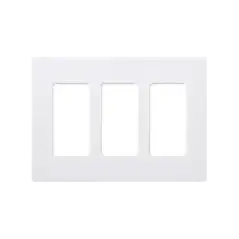 Placa de pared 3 espacios color blanco para atenuador (dimmer) switch ó control remoto PICO inalámbrico.