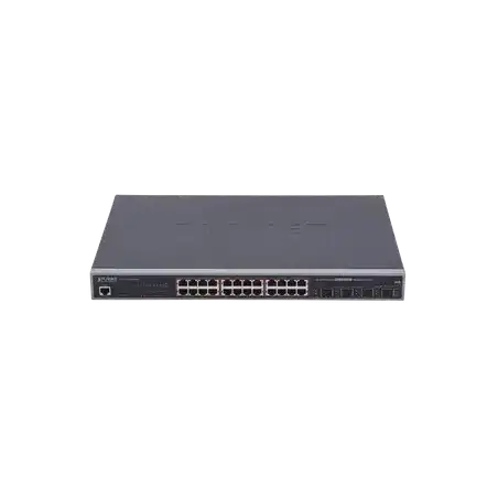 Switch Administrable L2+ de 24 puertos 10 100 1000T PoE+ con 4 puertos combo TP SFP Gigabit