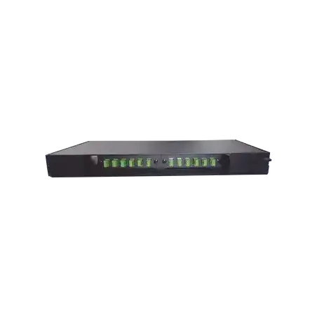 Patch panel de 12 puertos de 1u incluye pigtails adapters plates y splice tray