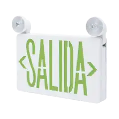 Letrero de Emergencia LED DUAL de SALIDA con Luz de Emergencia Montaje Universal (pared lateral o Techo) Batería de