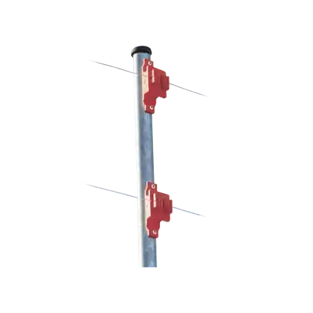 Aislador de Paso color Rojo reforzado para cercos eléctricos resistente al clima extremoso