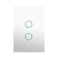 (ZWAVE) Interruptor On Off panel táctil touch inalámbrico Zwave Plus 2 botones. Compatible con Hubitat HC8 Álula  M2