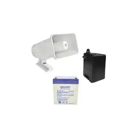 Kit de accesorios con Bateria 4Ah Transformador 16.5Vca  y sirena de 30 watts