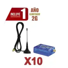 KIt de 10 Comunicadores de Alarma MINI012G con Antena 2G   Incluyen 1 Año de Cobertura   Aplicación Gratuita   Cero
