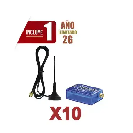 KIt de 10 Comunicadores de Alarma MINI012G con Antena 2G   Incluyen 1 Año de Cobertura   Aplicación Gratuita   Cero
