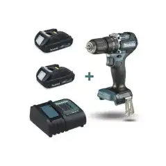 Rotomartillo Taladro Inalámbrico SIN CARBONES Broquero de 1 2 1700 RPM 18V� Torque: 42 N.m C 2 Bat. (1.5Ah) y Cargad|MAKITA|Herramientas Automatización Eléctricas