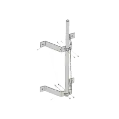 Montaje doble de pared con mástil de 2-3 8 x 0.154 x 6 (1.8 m).