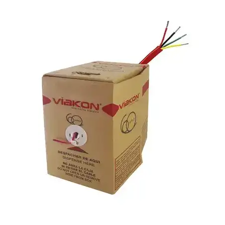 Bobina de alambre de 305 metros 4 x 18 AWG tipo FPLR de color rojo para aplicaciones en sistemas de detección de inc