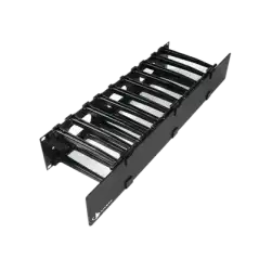 Organizador de Cable Horizontal RouteIT Sencillo Para Rack de 19in 6in de profundidad 2UR