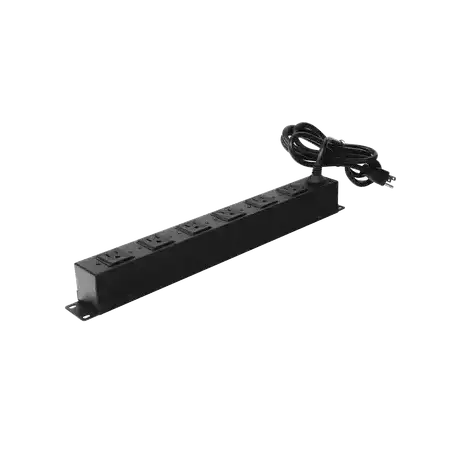 Tomacorriente multiple horizontal para rack de 19in 6 contactos (THE0040092001001)