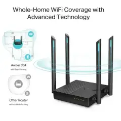 Router Inalámbrico AC 1200   Doble Banda MU-MIMO   1 puerto WAN 10 100 1000 Mbps   4 puertos LAN 10 100 1000 Mbps